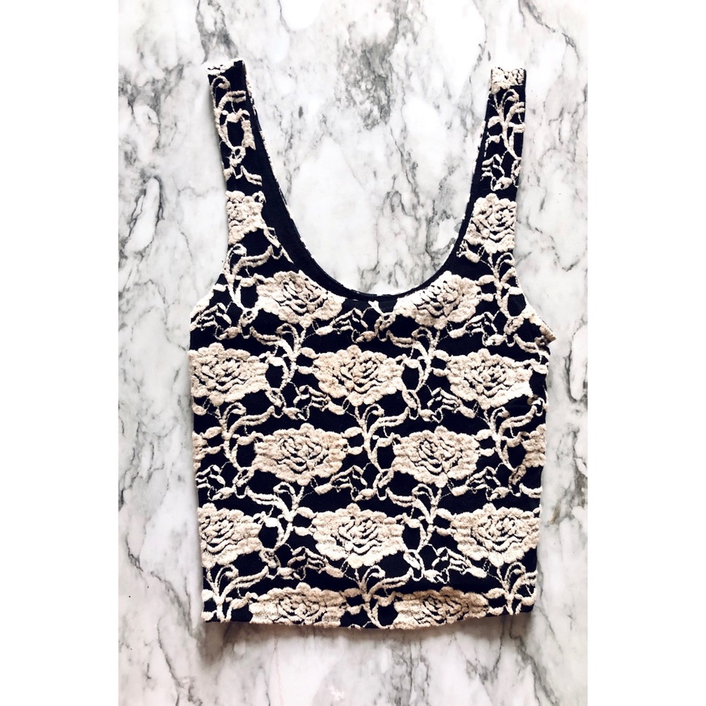 Urban Outfitters Sparkle & Fade Rose Texture Crop